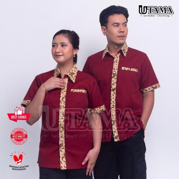 Kemeja Batik - Seragam Batik Karyawan - Baju Kerja Batik - Kemeja Batik Catering - Seragam Kerja