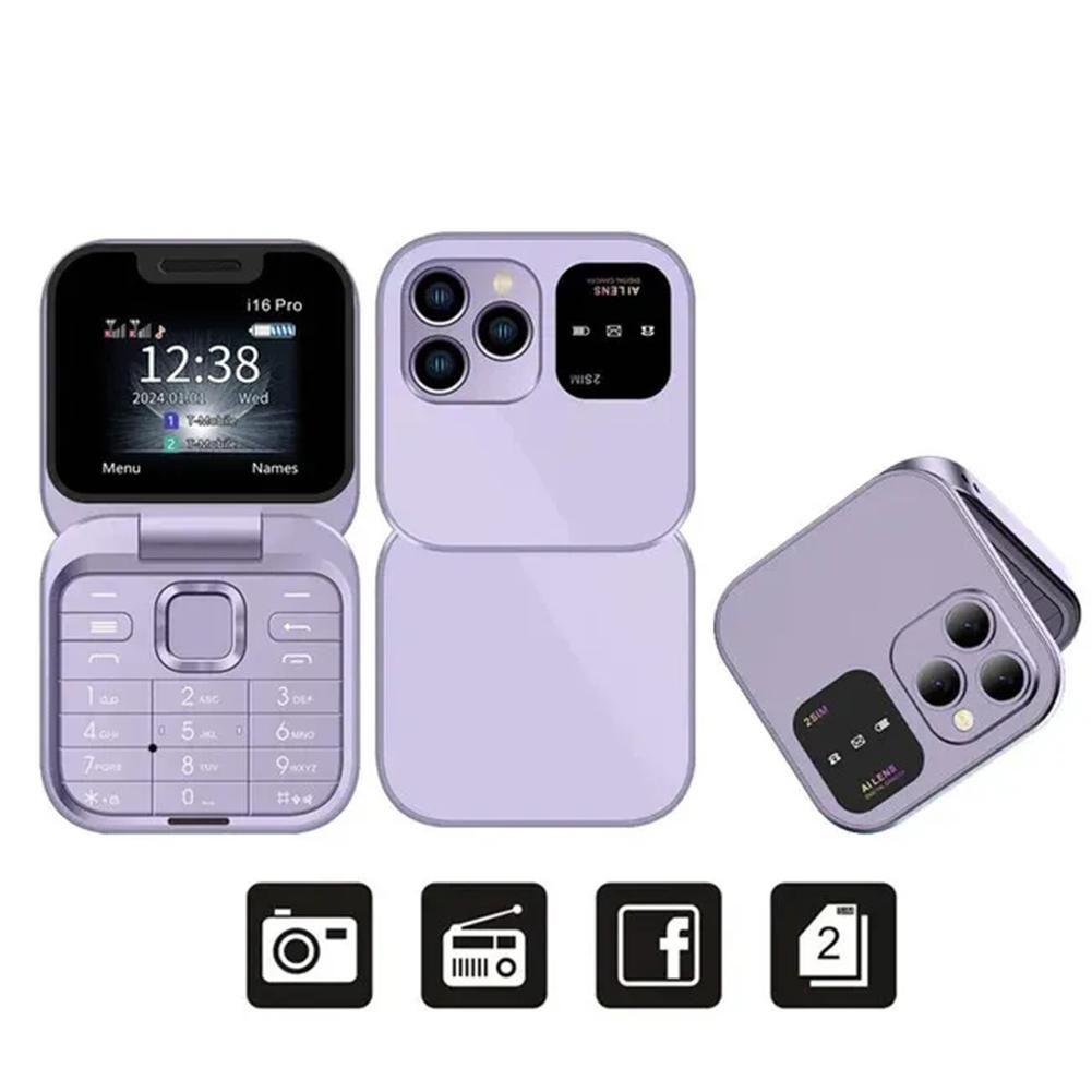 BUDI i17 Mini Dual SIM Card Fold Mobile Phone Video Player Flashlight FM Radio Magic Voice Small Box