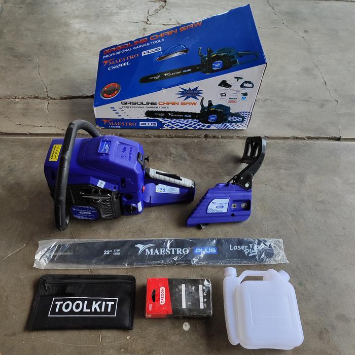 Mesin Gergaji Potong Kayu Chain Saw Chainsaw 22 Bar Baja Laser Maestro