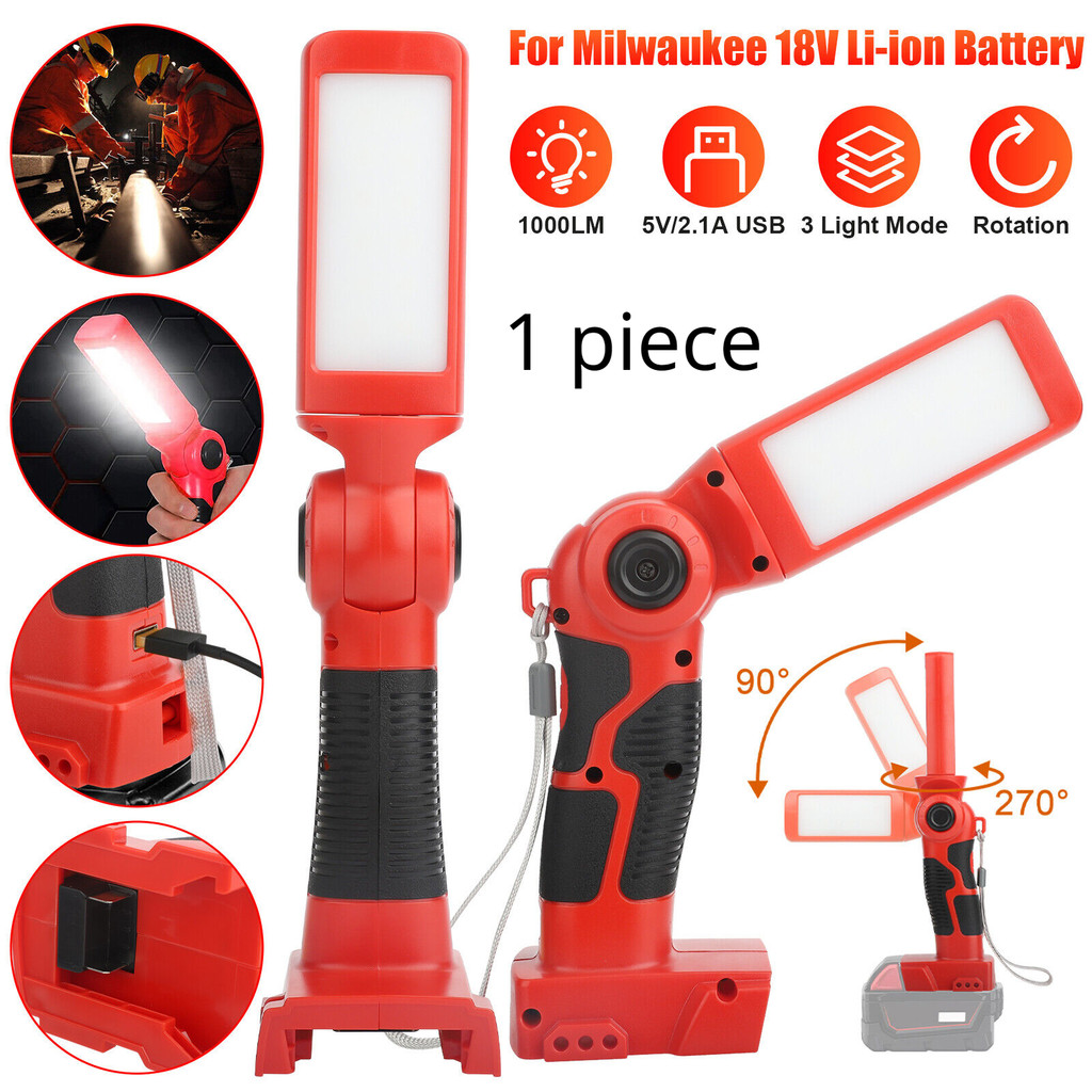 Oliv 12W 1000LM LED Flashlight Work Light For Milwaukee 18V Li-ion Battery Jobsite Handheld Spotligh