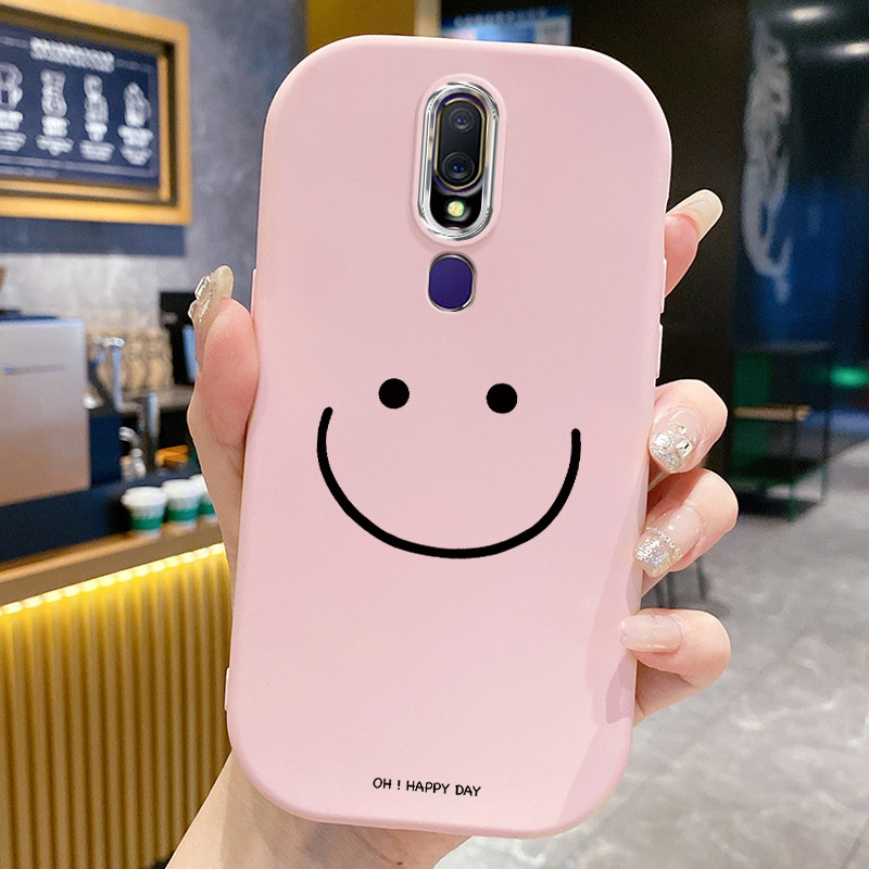 Casing Hp Untuk OPPO F11 F11 Pro A9 2019 A9x Case Casing Senyum kematian pola Kesing HP Cesing bulat