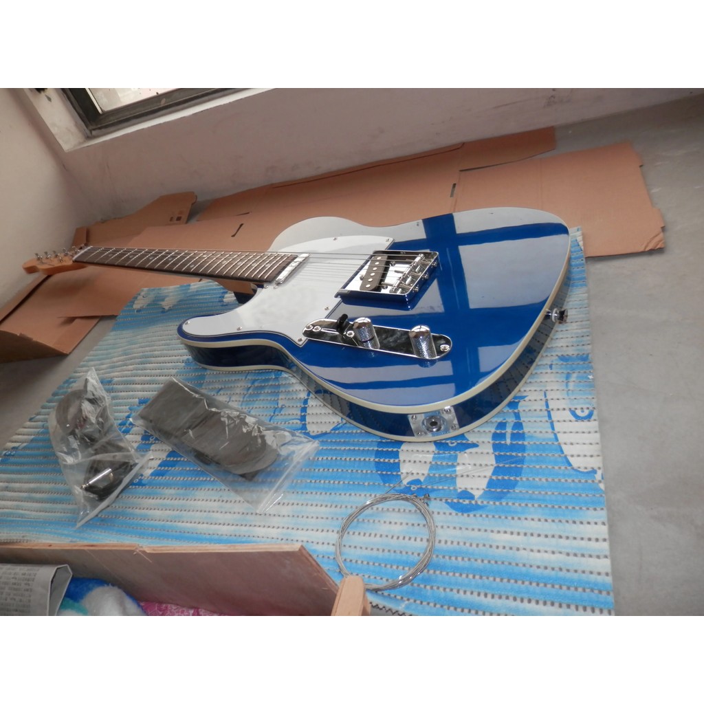 Chinese guitar factory custom New blue TL left-handed left hand Guitar ,High Quality Double bread