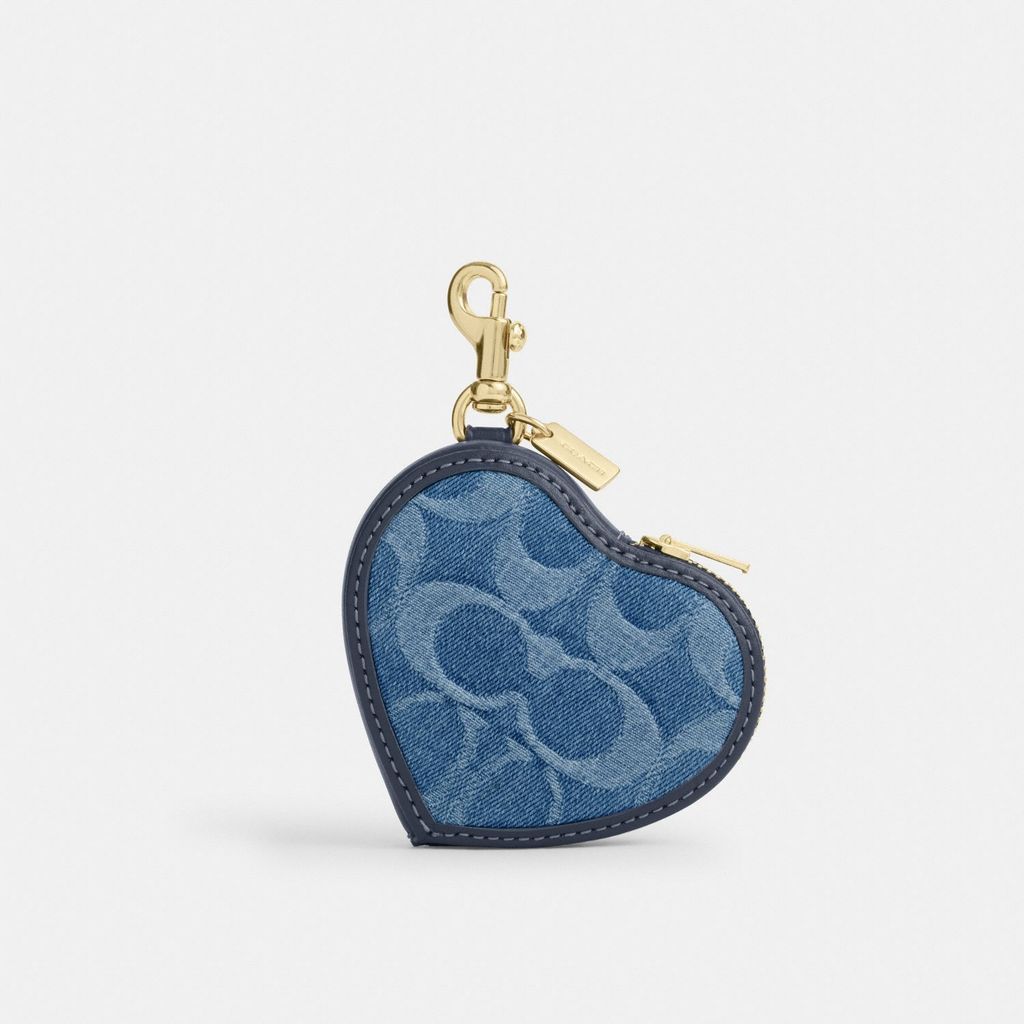Coach Heart Bag Charm In Signature Denim - Gantungan Tas