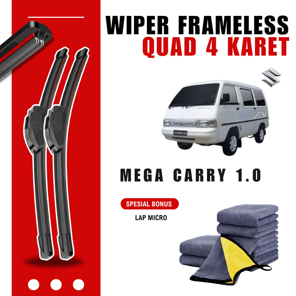 Wiper Suzuki Carry 1.0 Quad Kaca Depan Mobil Free Lap Microfiber