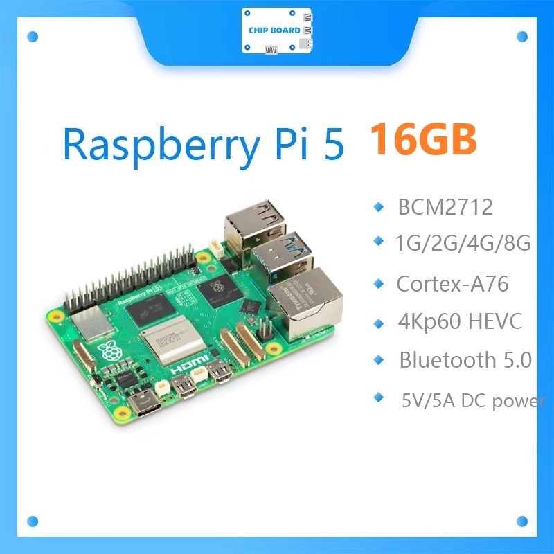 Raspberry Pi 5 16GB Arm Board Cortex-A76 Linux