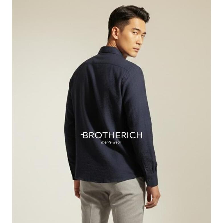 Linen Premium Basic Polos Pria Lengan Panjang - Axis - Kemeja Linen Pria Lengan Panjang - Kemeja