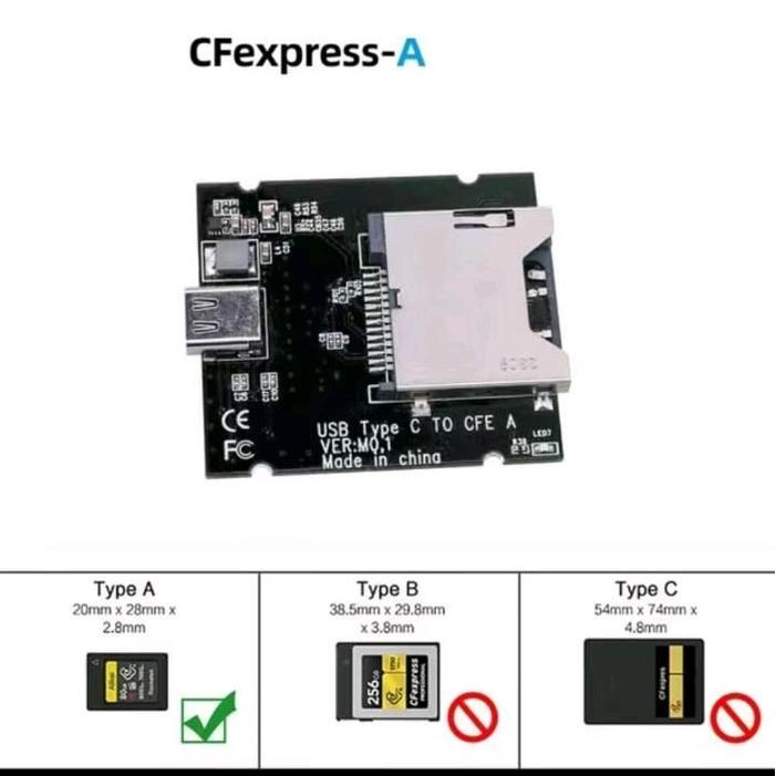 CFE A or CFE B , CF express Card Reader usb 3.1 type c 10 gbps, - SBS