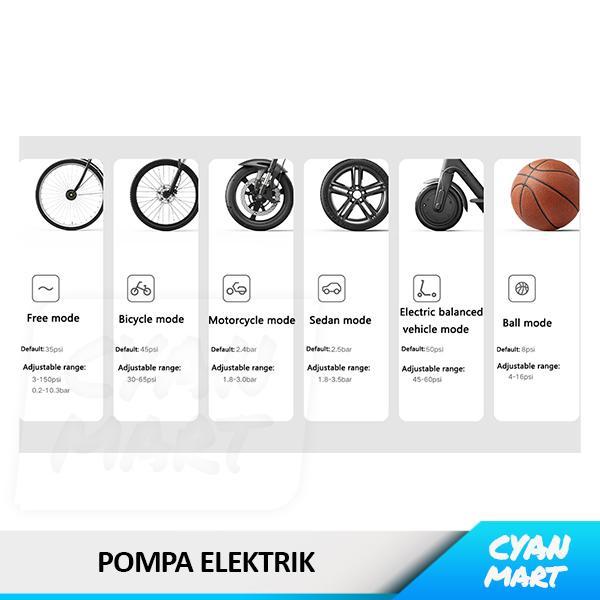 POMPA SEPEDA XIAOMI PORTABLE COMPRESSOR POMPA BAN ELEKTRIK ORIGINAL