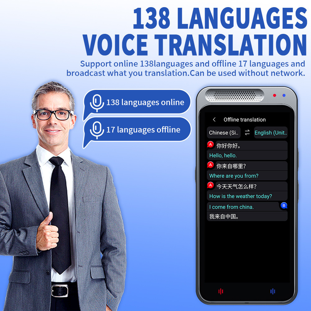 Vormor Z6 Portable Accurate Offline Translator Wifi Bluetooth 138 Language Translator Smart AI Voice