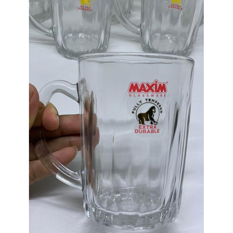 1 SET ISI 6 PCS GELAS GAGANG MAXIM 270ML/GELAS KOPI/GELAS JUS TEMPERED