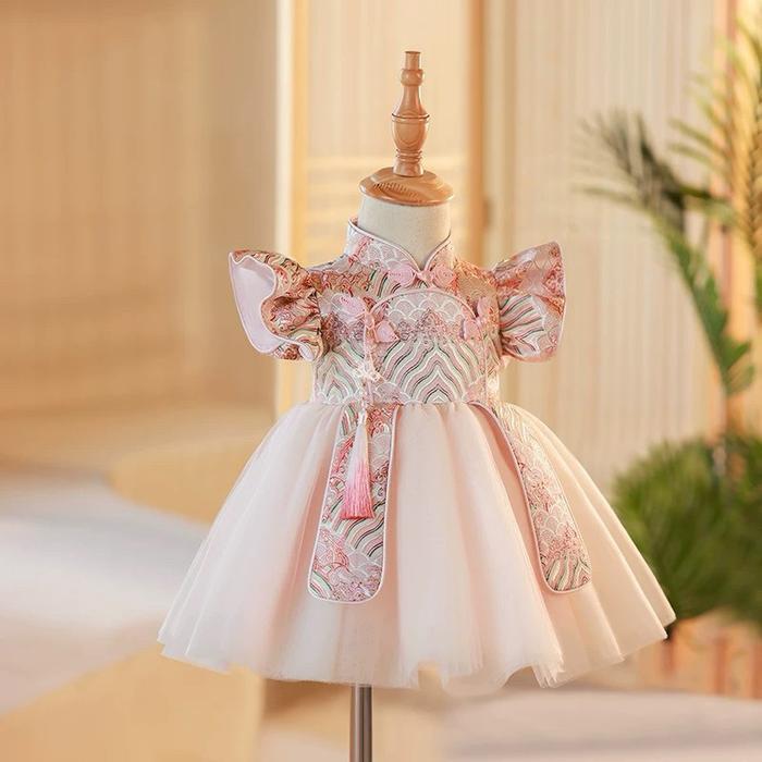 TerbaruBest Seller Aimee Premium Cheongsam Cheongsam Anak Perempuan Dress Imlek Anak Perempuan