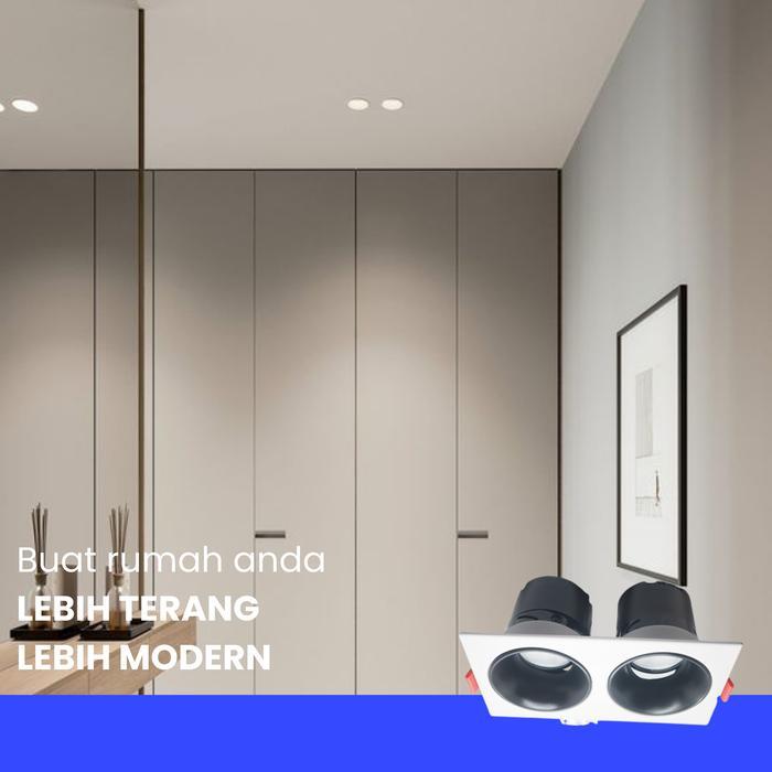 Spotlight Inbow Square Full Black 2x12watt LED