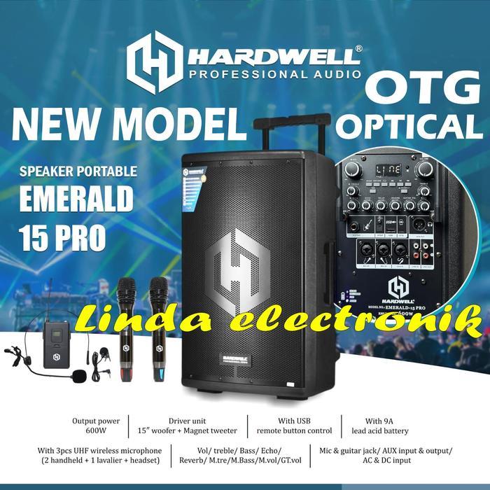 speaker portable wireless hardwell emerald 15 pro emerald 15pro 15''