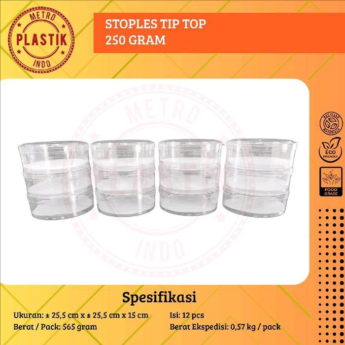 Stoples 250gr Isi 12pcs / Toples Nastar / Toples Kue Kering / Toples Mika Bulat 250gr 1 Lusin Ramah