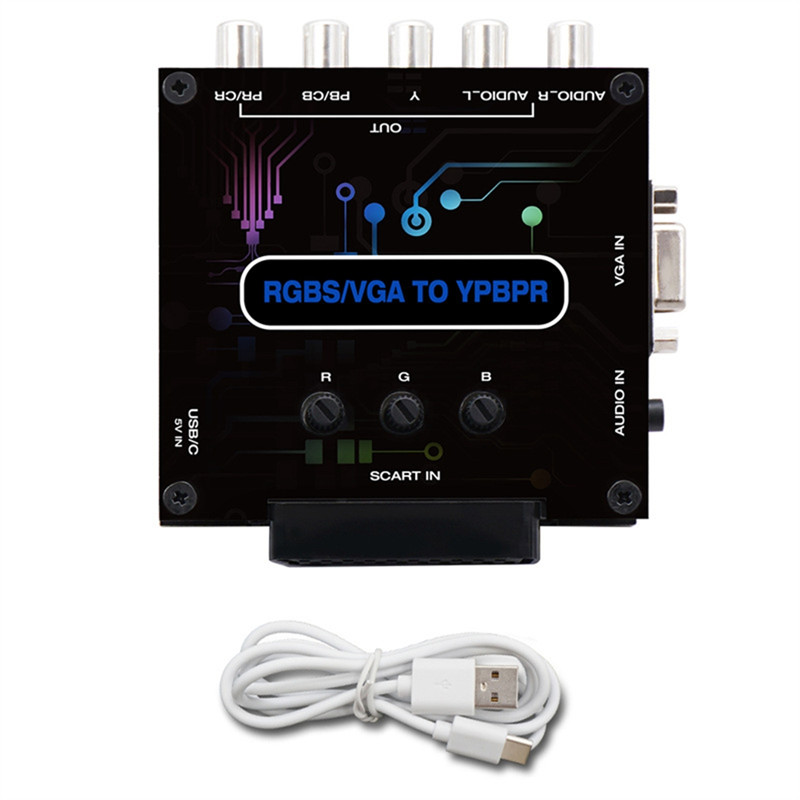 For Nintendo PS1 For PS2 RGBS Scart VGA To YPBPR Converter Color Difference Component Video Adapter