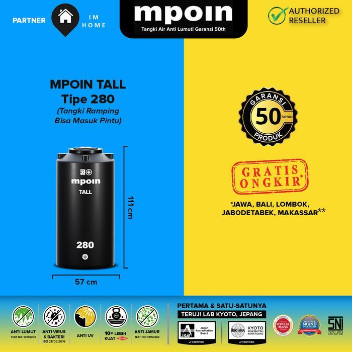 Tangki / Toren Air Mpoin Tipe 280 Liter Tinggi Kecil