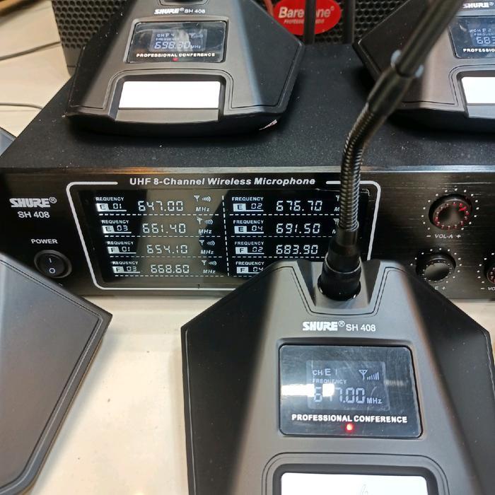 MIC WIRELESS MEJA SHURE SH 408 MIC CONFERENCE PROFESSIONAL 8 MIC MEJA