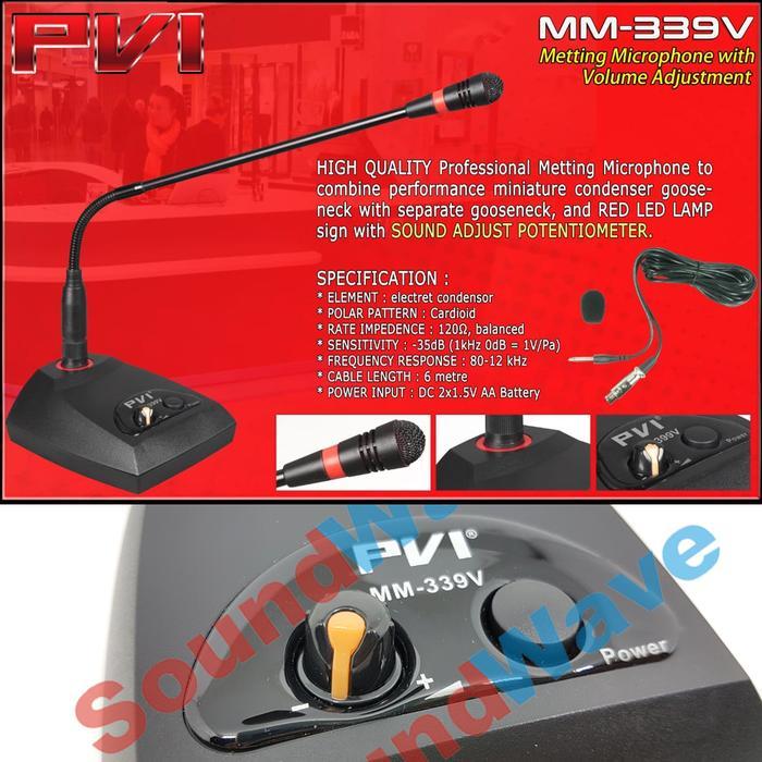 PVI MM 339V MIC CONDENSER CONFERENCE PODIUM MICROPHONE VOLUME MIK MEJA