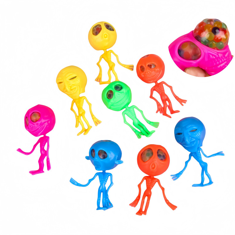 Halloween Skeleton Ghost Alien Prank Toy - Music Playing Squeezing Grape Ball Stress Relief Fun