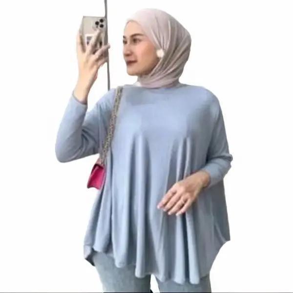 W&D Store - Olivia Blouse Atasan Wanita Jumbo Kaos Wanita Jumbo Oversize Lengan Panjang Grosir