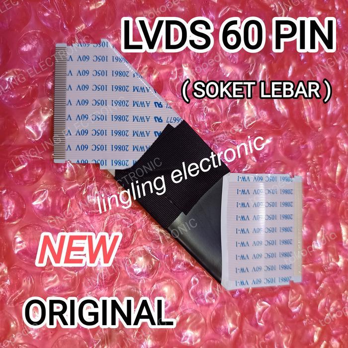 Kabel Lvds 60 Pin Soket Lebar Panasonic Tcl Mi Original New