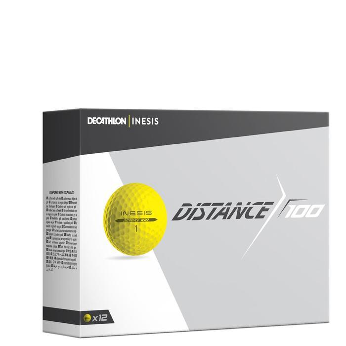Decathlon Inesis Bola Golf Inesis Distance 100 Isi 12Pcs - Kuning - 8402428