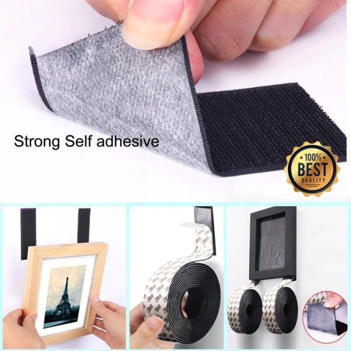 "New" Velcro Perekat Velcro Tape Lakban Double Tape Hook and Loop Adhesive Perekat Velcro 3M