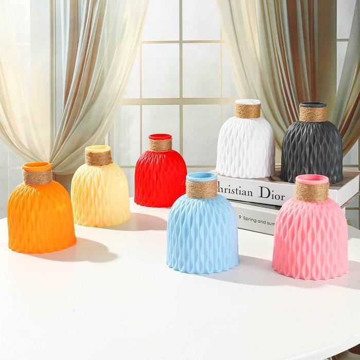 Vas plastik dengan pola pisang naga Vas bunga tanaman plastik Vas hiasan meja ruang tamu