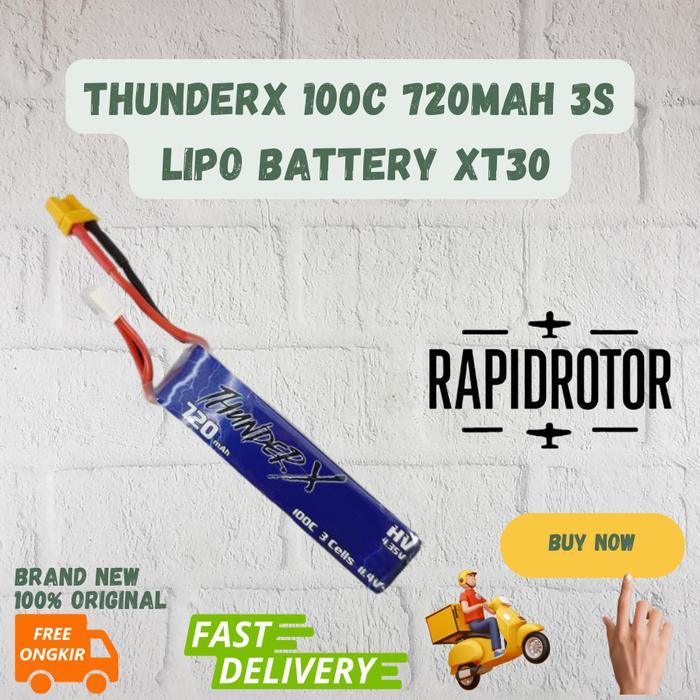 THUNDERX 100C 720MAH 11.4V 3S LIPO BATTERY XT30