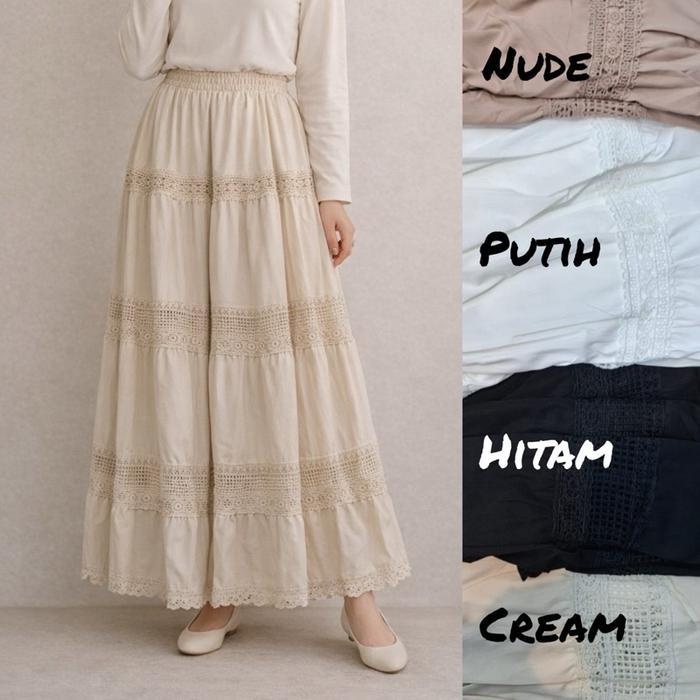 Rok Susun Renda Import - Rok Premium Wanita - Rok Panjang Wanita - Premium Skirt