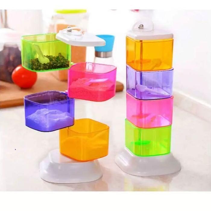 Rak Plastik Bumbu Dapur 4In1 Tempat Bumbu Dapur Plastik Susun 4