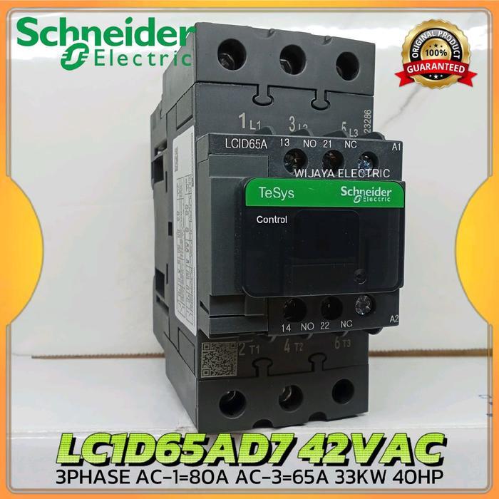 Kontaktor contactor Schneider lc1d65ad7 42vac 65a 3p lc1d65a d7 42v
