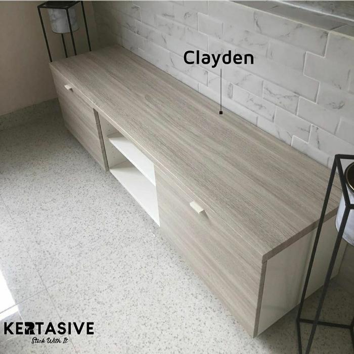 KERTASIVE MOTIF KAYU DECO PVC SHEET STICKER PELAPIS CLAYDEN