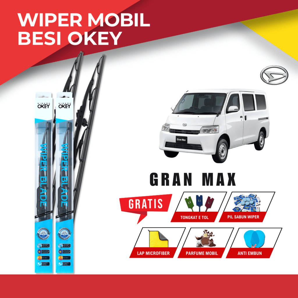 Wiper Daihatsu Grand Max Konvensional Kaca Depan Mobil Free 5 Bonus