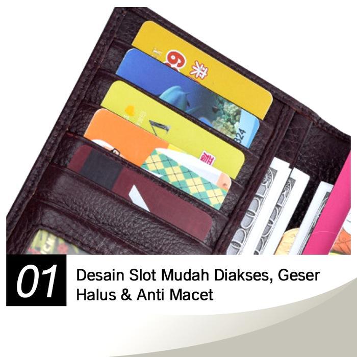 Aerostreet - Freeknight Dompet Lipat/Panjang Cowok Minimalis Bahan Kulit Asli Dompet Short And Long