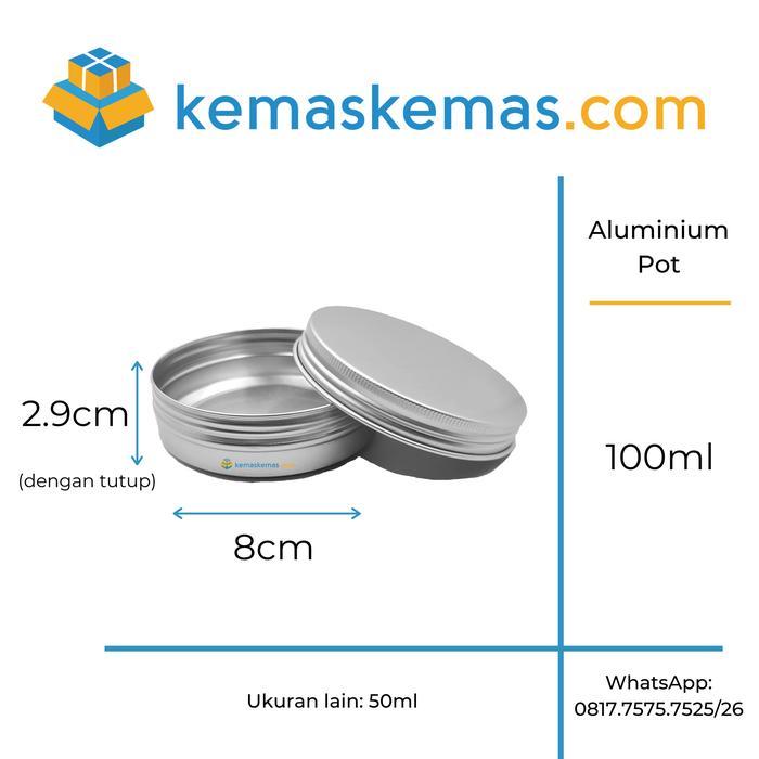Pot Jar Alumunium 100ml / Jar Kaleng Aluminium ukuran 100 ml