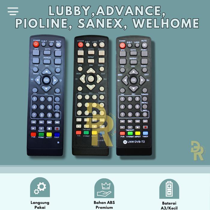 "New" remot Remote STB Dvb T2 Infico LUBY SOGO Fleco Dcolor mito vdr Lubby Matrix Advance Hinomaru