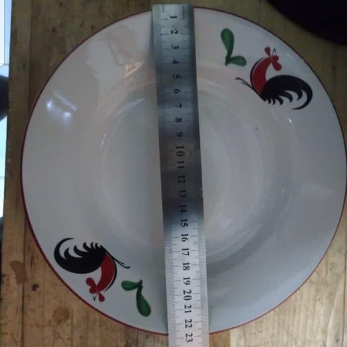 1 SET ISI 6 PCS PIRING AYAM JAGO/PIRING KERAMIK/PIRING MAKAN/PIRING