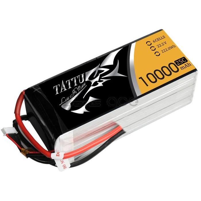TATTU LIPO BATTERY 10000MAH 6S 22.2V 25C