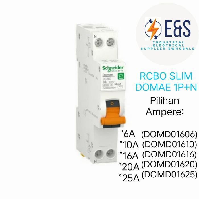 Rcbo Slim Domae Scheneider 30Ma 1P + N 6A, 10A, 16A, 20A 25A / Rcbo