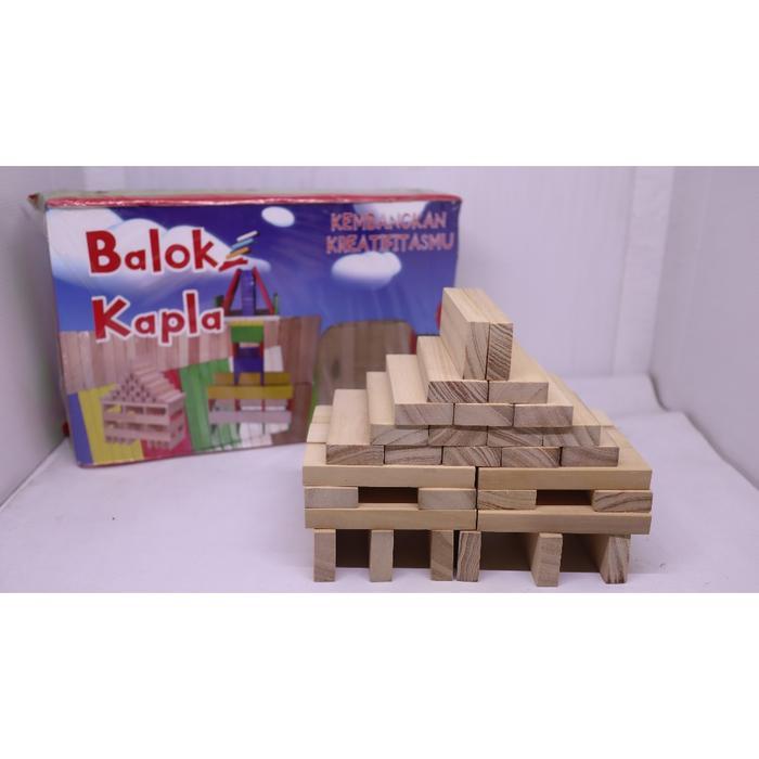 HAULA TOYS MAINAN EDUKASI, MAINAN KAYU, MAINAN SUSUN BALOK, BALOK KAPLA NATURAL