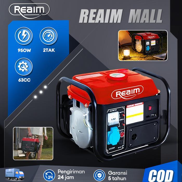 REAIM Genset Bensin 650 Watt Generator Bensin Portable Mesin Genset Mini Untuk Rumah Tangga Darurat