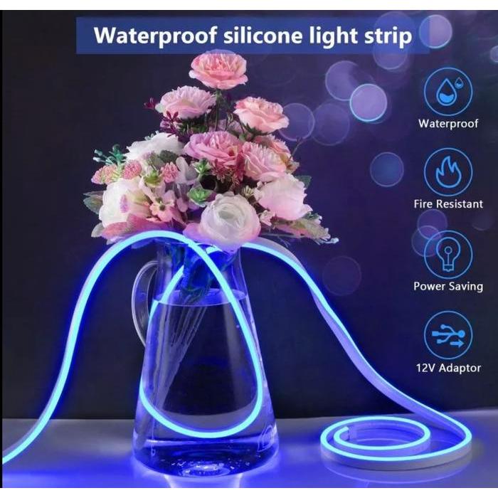"New" Lampu Neon Flex 220v 6-15M Waseosd Selang Fleksibel Warna Neon Box Outdoor Wateproof - Kuning,