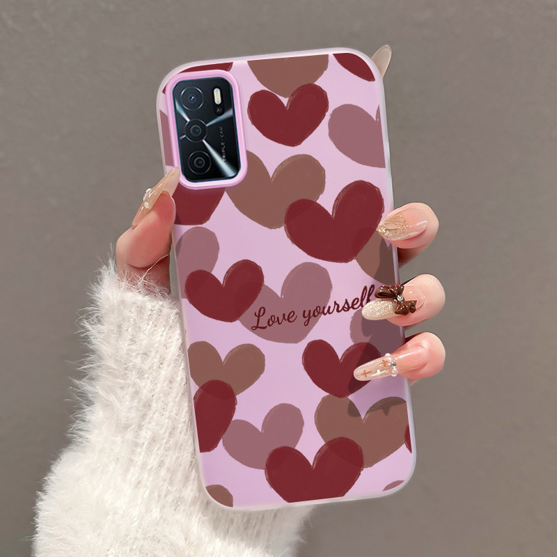Casing Hp Untuk OPPO A16 OPPO A16s OPPO A54s Case Casing Pola cinta Cesing HP Kasing Jelly pelindung