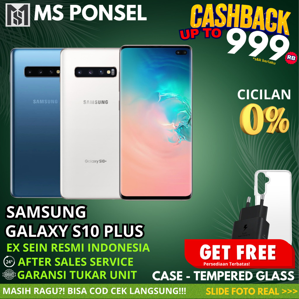 SEIN | Samsung Galaxy S10 Plus S10+ 8/512GB 8/128GB 12/1TB Resmi Second Fullset Original