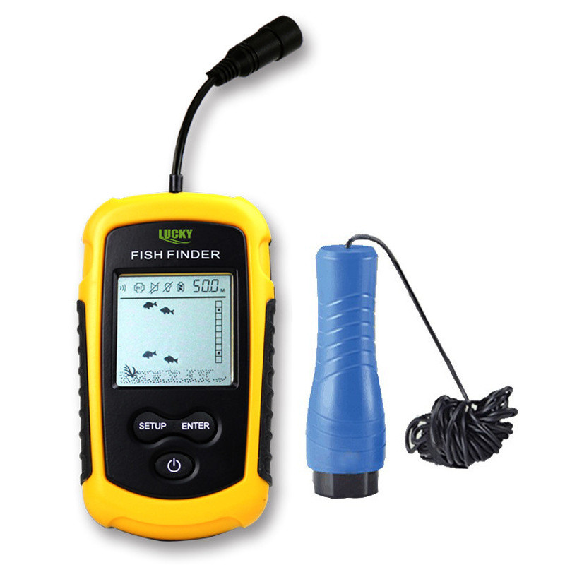 Wired Fish Finder Sonar Fish Finder English/Chinese/Russian Underwater Fish Finder Muddy Water Smart