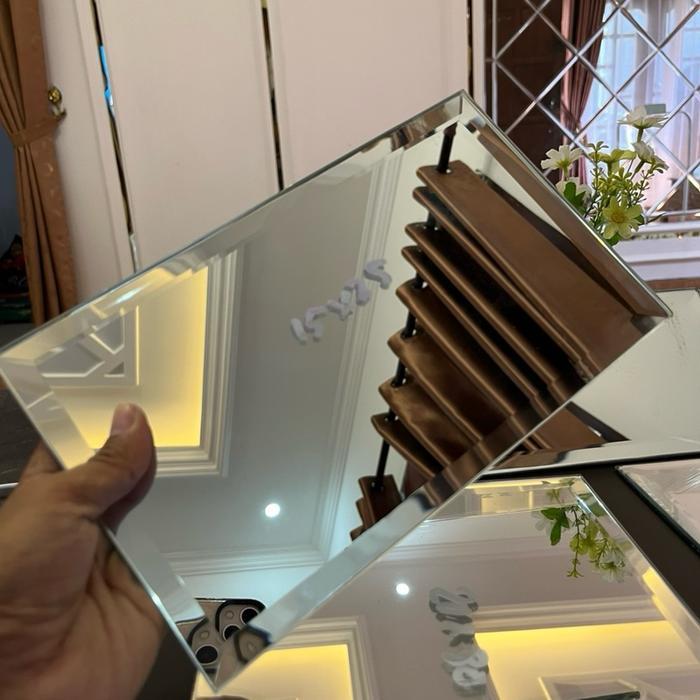 cermin bevel kepingan, asli cermin bevel tebal kaca 5mm