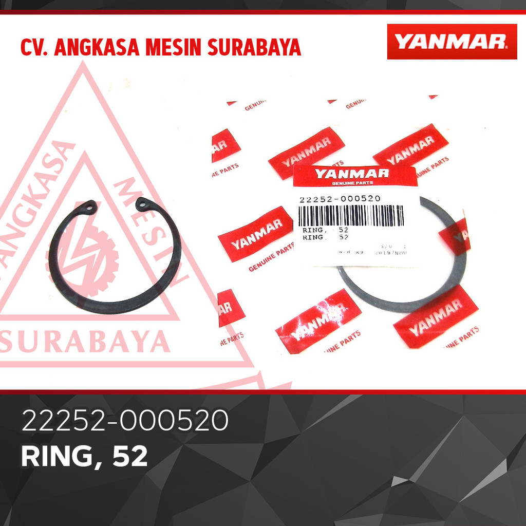 Spare Part Yanmar Agri HW 100% Original Yanmar| 22252-000520 |RING, 52