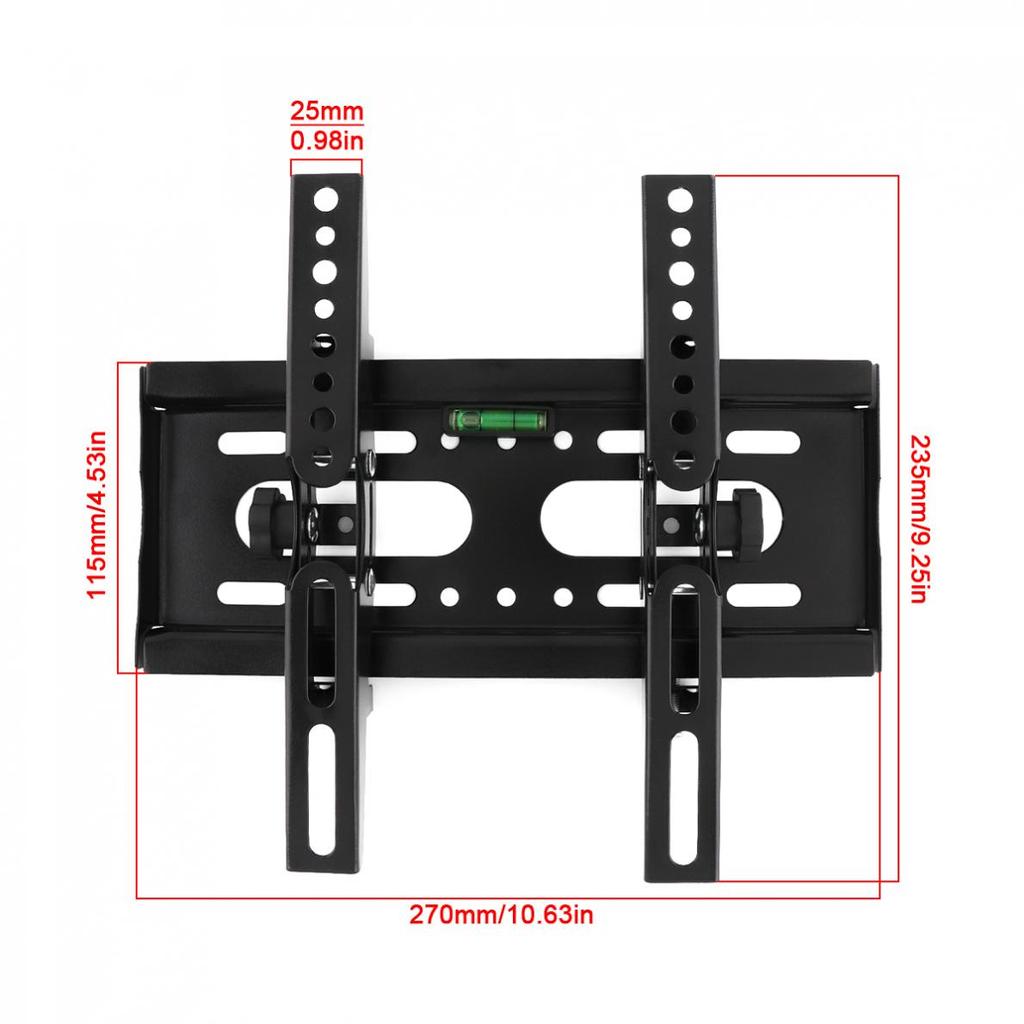 25KG Adjustable TV Wall Mount Brackets Flat Panel TV Frame Support 15 Degrees Tilt with Level for 14