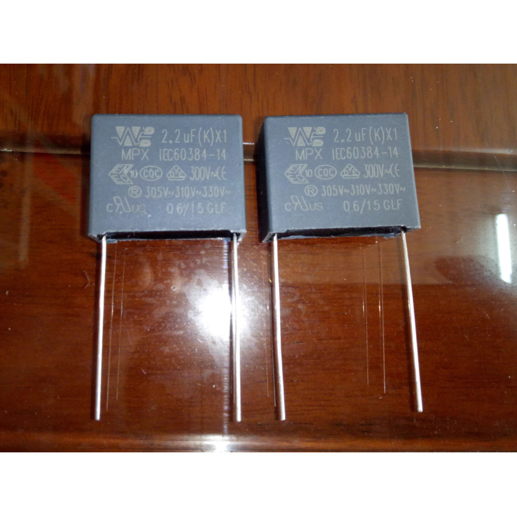 10PCS/MKP 300V 305V 310V 330V 2.2UF 225K X1 safety film capacitor 27.5MM